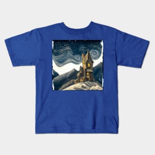 Starry Night Above The Shrieking Shack Kids T-Shirt